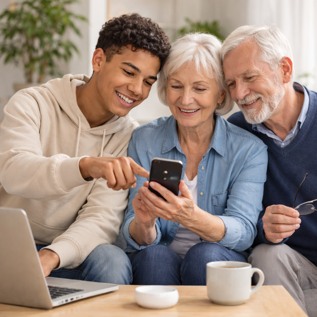 Teen providing tech help